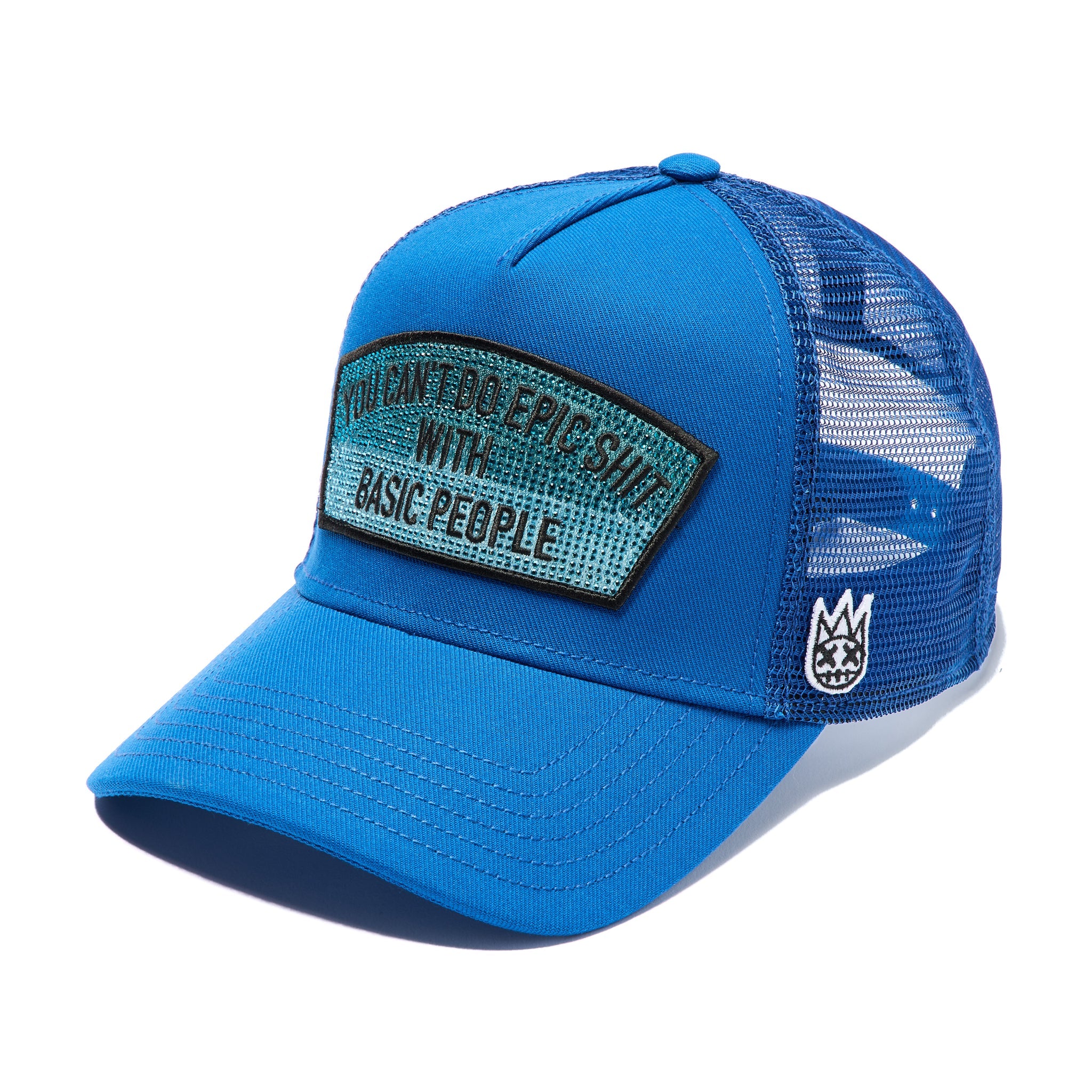 Cult's Mesh Trucker Hat "Epic Shit" Crystals 'Turkish Blue'