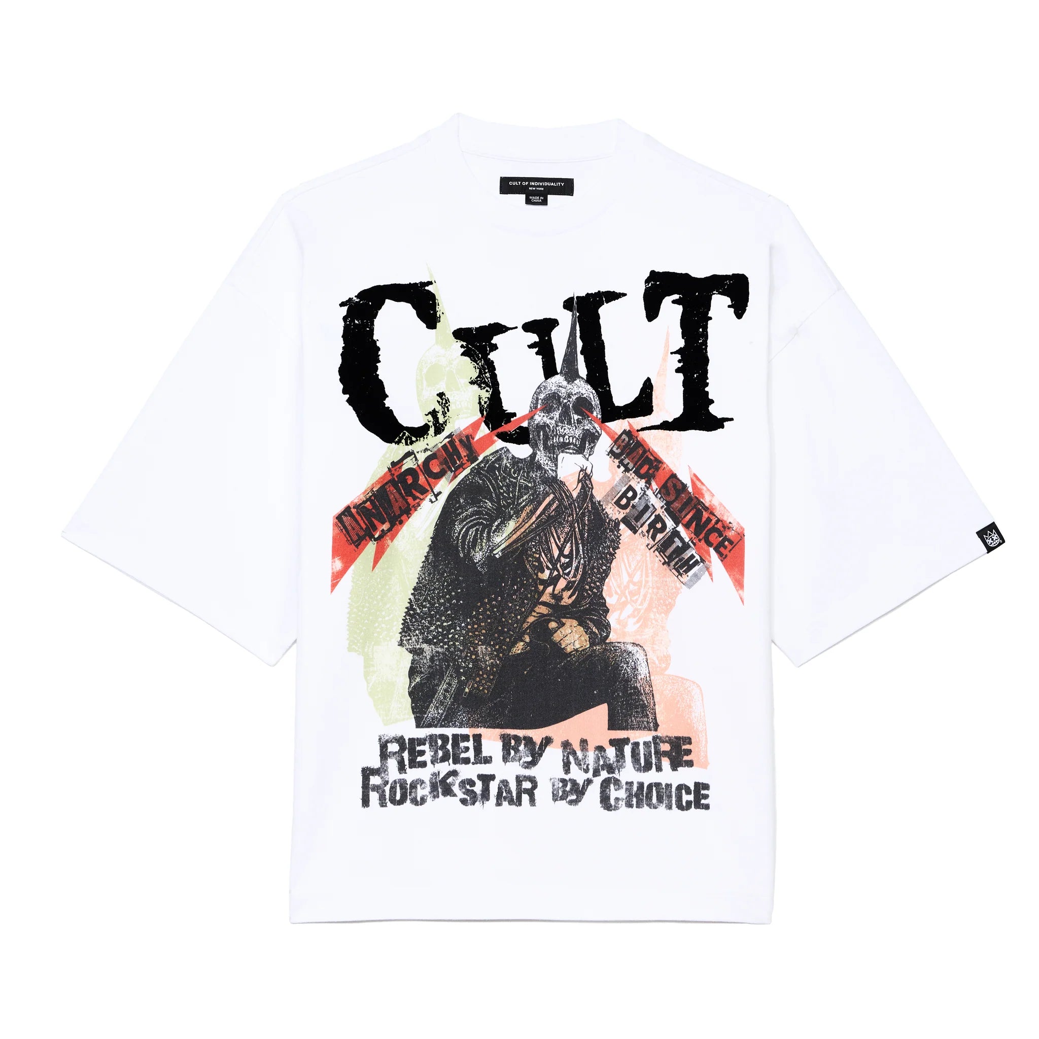 Cult Oversized T-Shirt 'Cult Anarchy' 260 Gram White