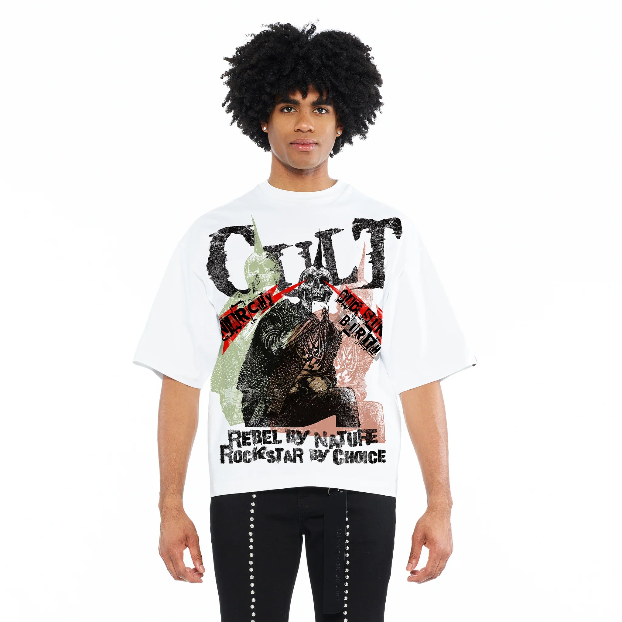 Cult Oversized T-Shirt 'Cult Anarchy' 260 Gram White