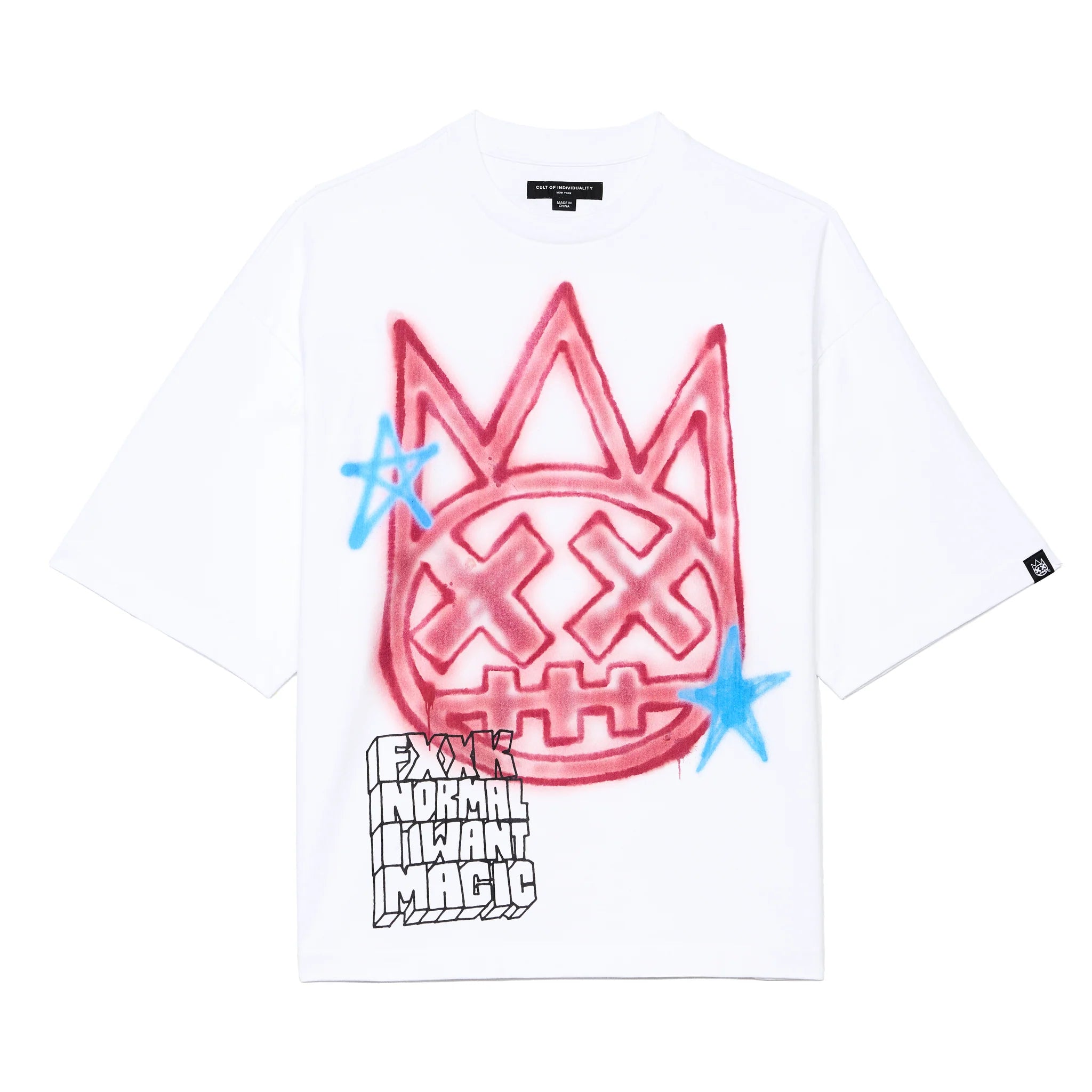 Cult Oversized T-Shirt 'Airbrushed' 260 Gram White