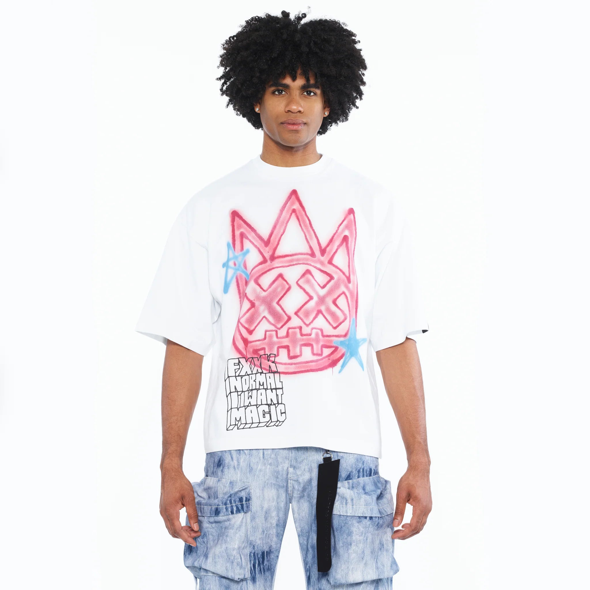 Cult Oversized T-Shirt 'Airbrushed' 260 Gram White
