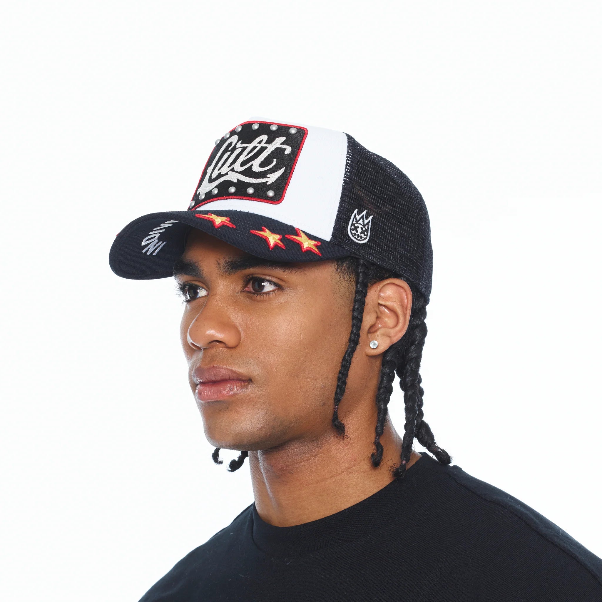 Cult's Mesh Back Trucker Hat 'Stars' White