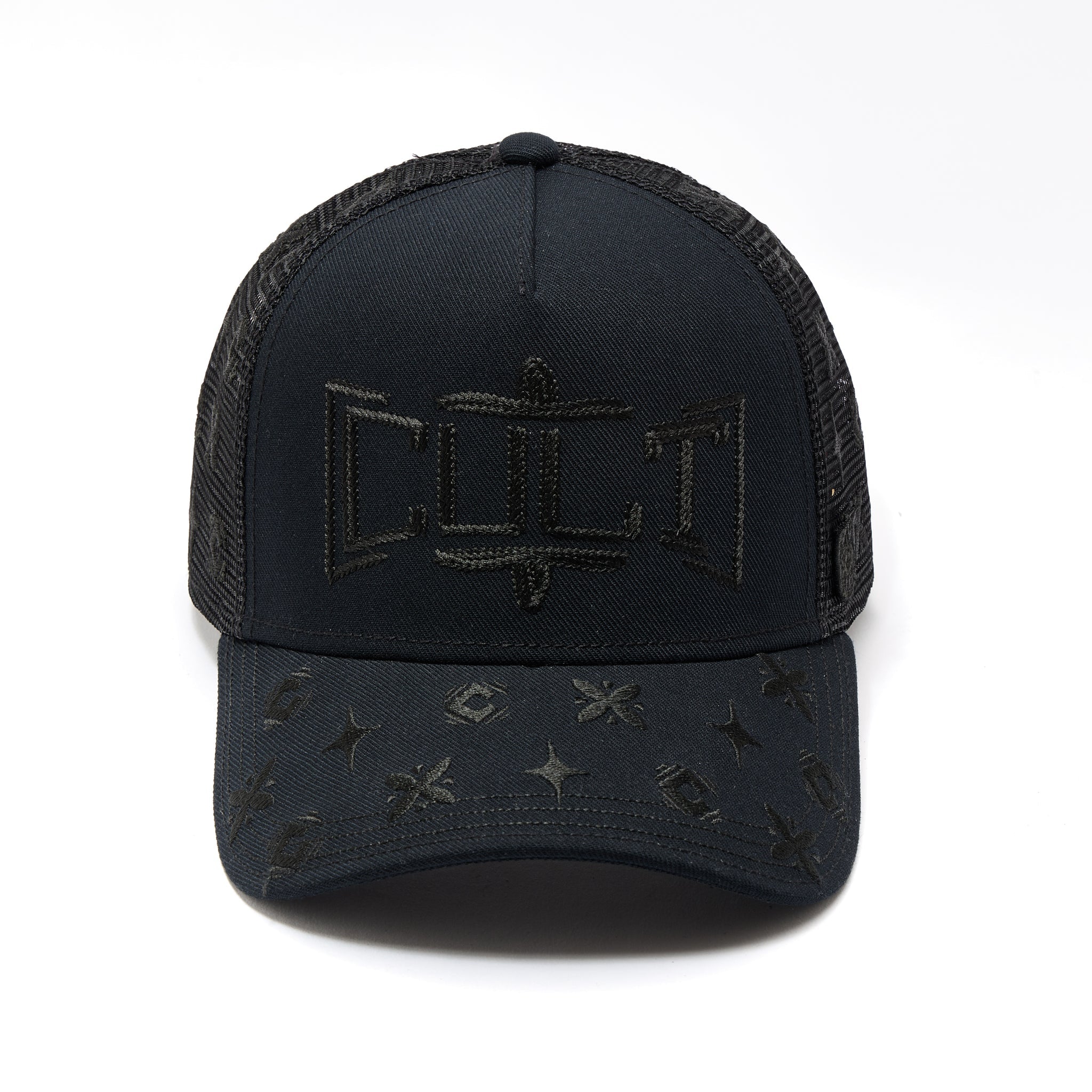 Cult's Mesh Back Trucker Hat 'Rope Logo' Black