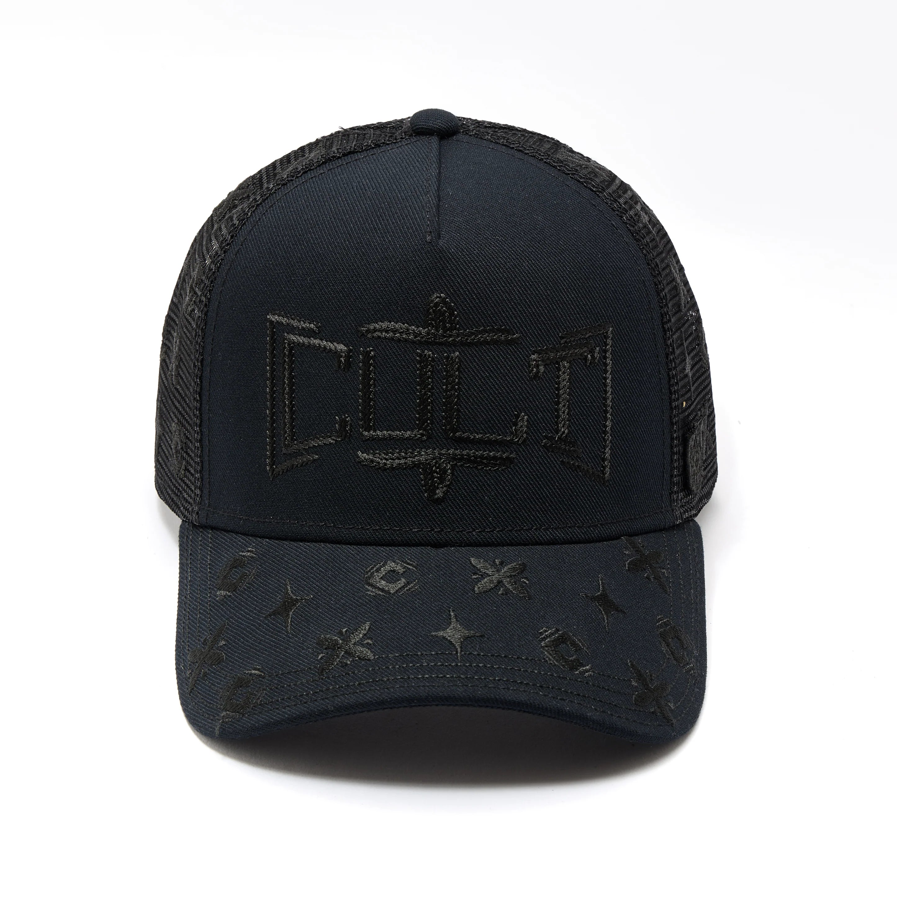 Cult's Mesh Back Trucker Hat 'Rope Logo' Black