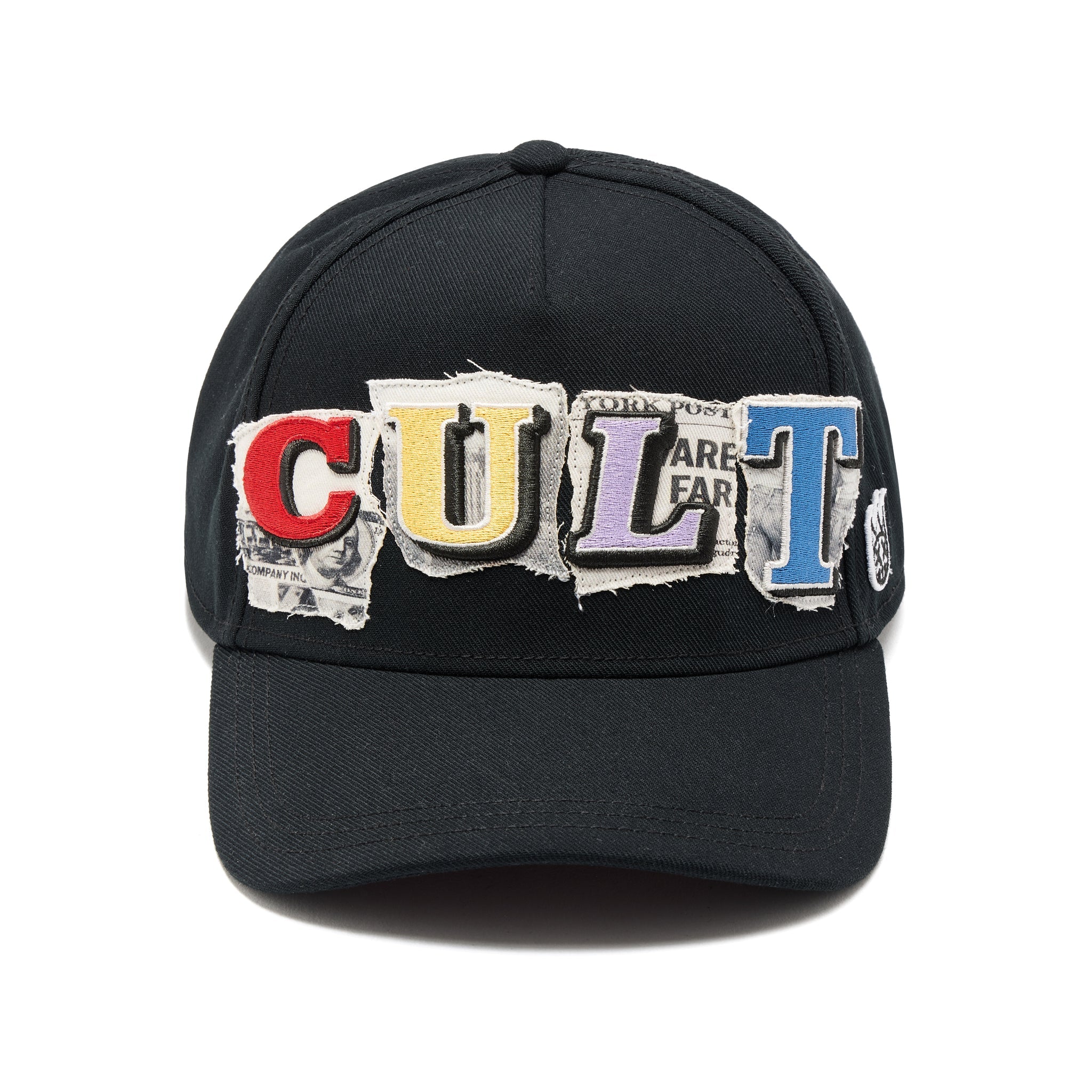 Cult Mesh Back Trucker Hat 'Cult Newsprint' Black