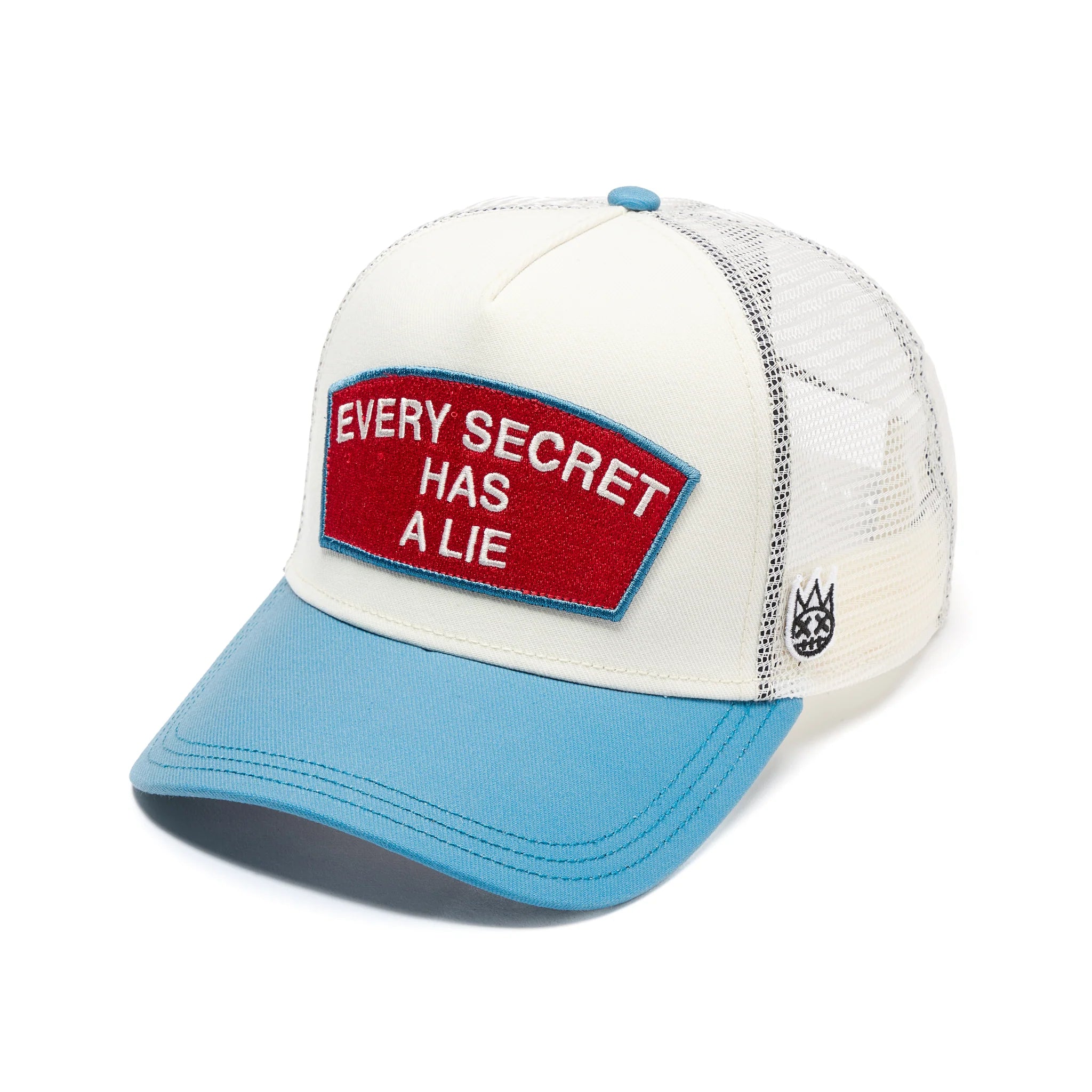 Cult's Mesh Back Trucker Hat 'Every Secret Has A Lie' Winter White