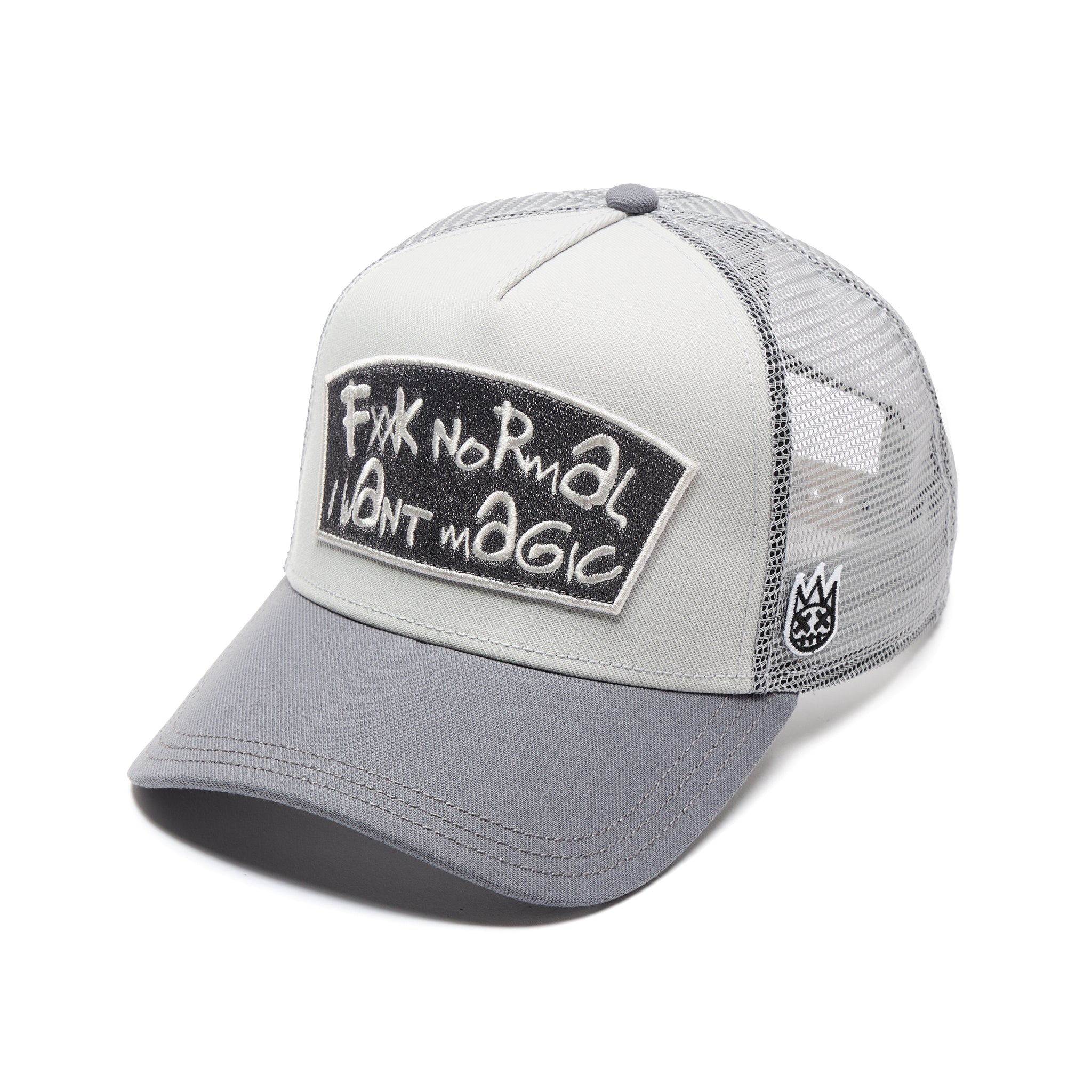 Cult's Mesh Back Trucker Hat 'Fxxk Normal, I Want Magic' Cool Grey