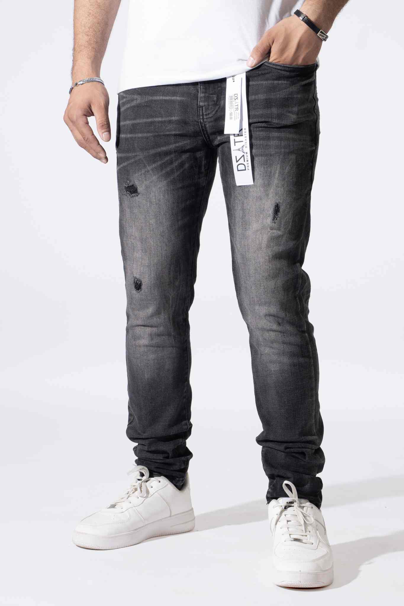 DZTR Premium Kids Denim Jeans 413 'Black Washed'