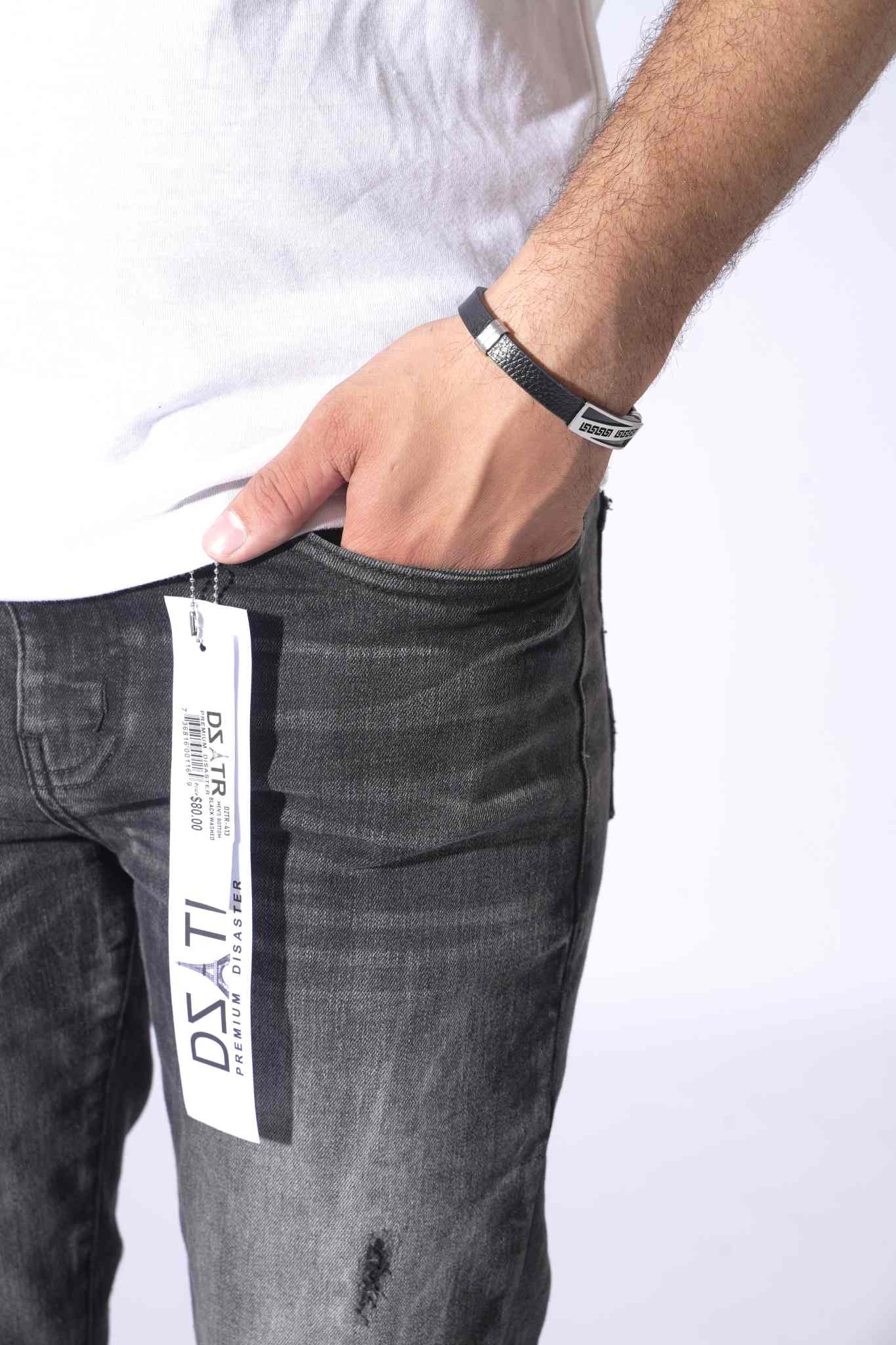DZTR Premium Kids Denim Jeans 413 'Black Washed'