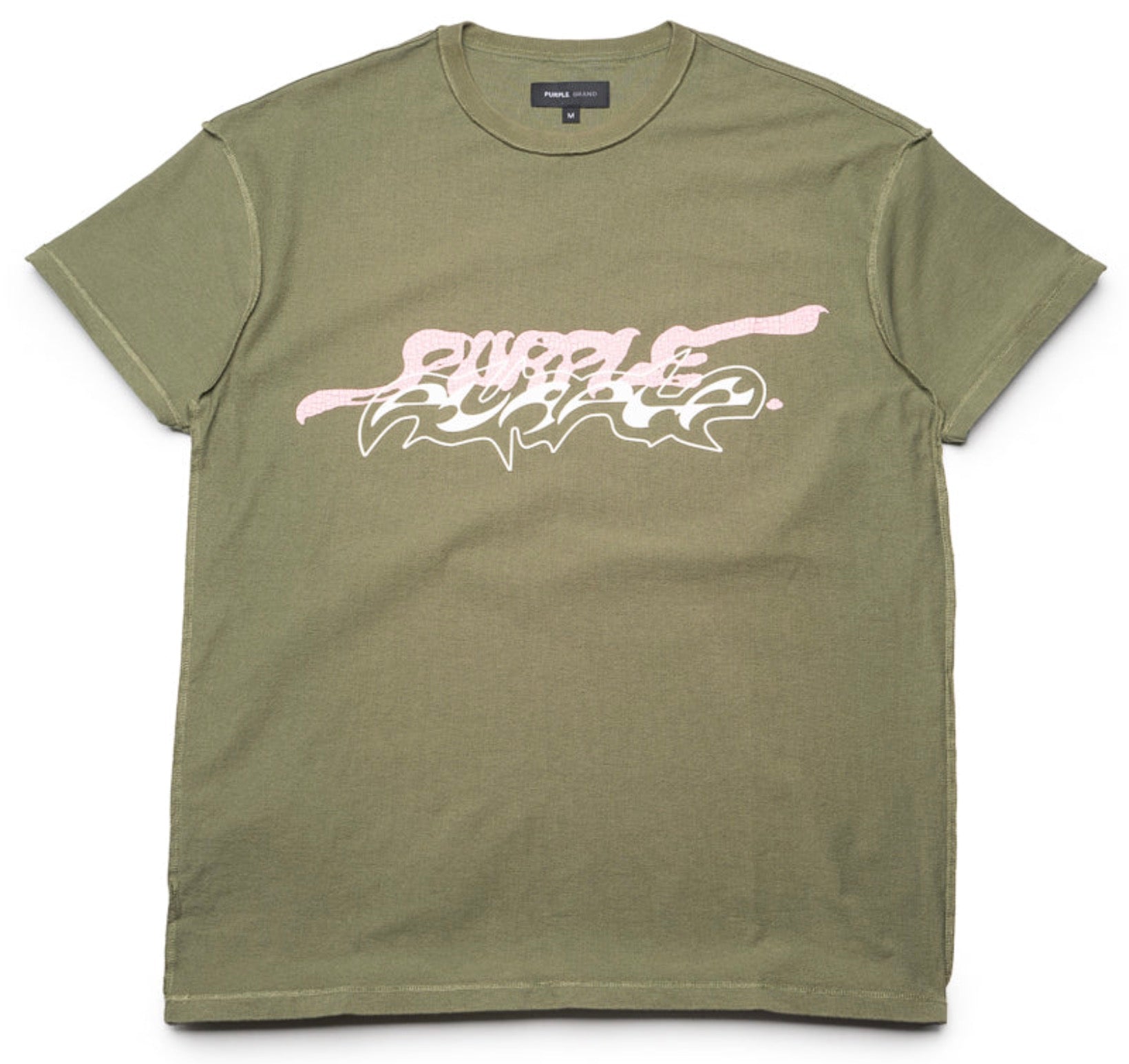 Purple Brand Textured Inside Out T-Shirts ”Green/Pink-White”