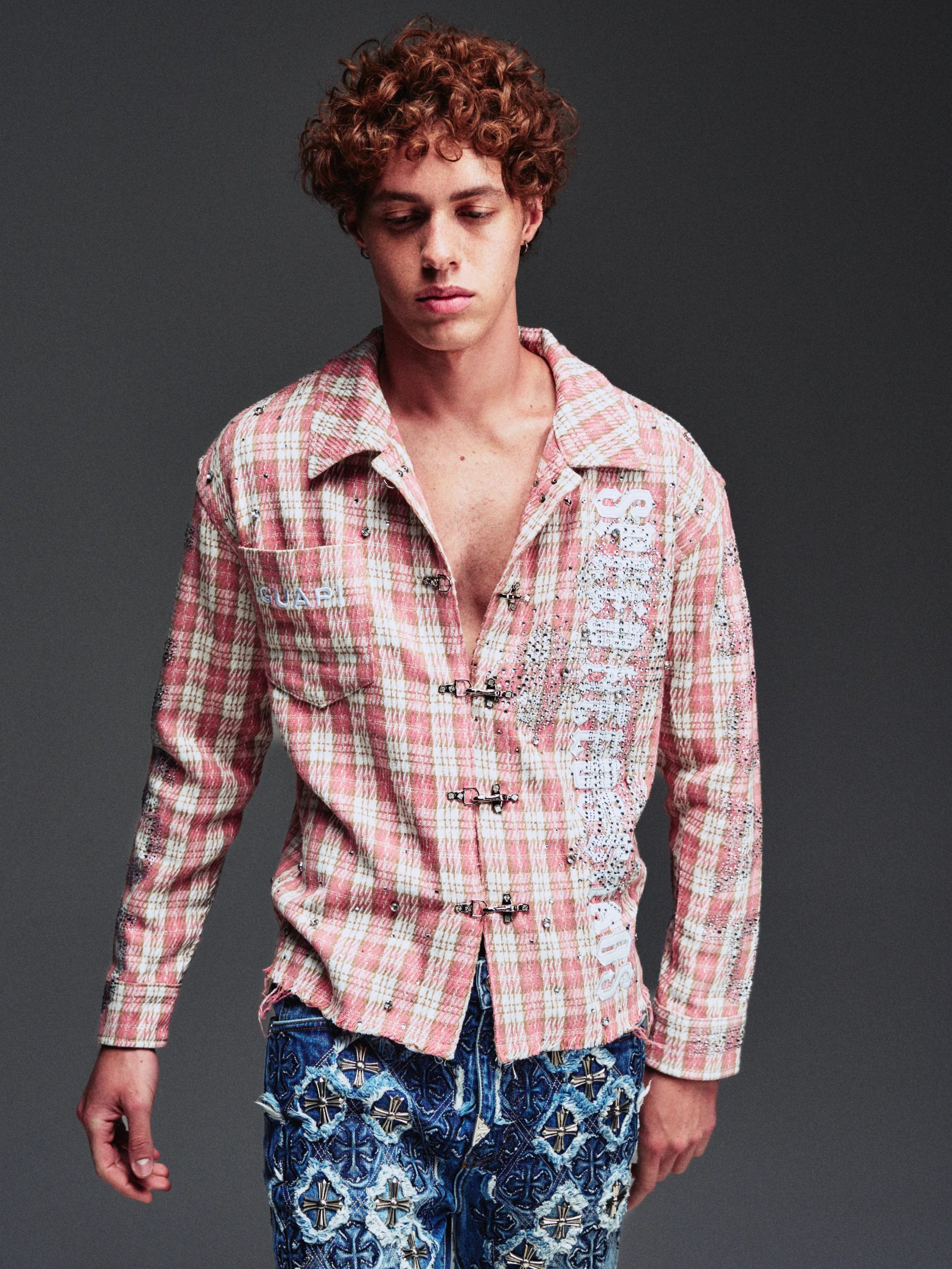 Guapi Plaid Shirt 'French Rose'