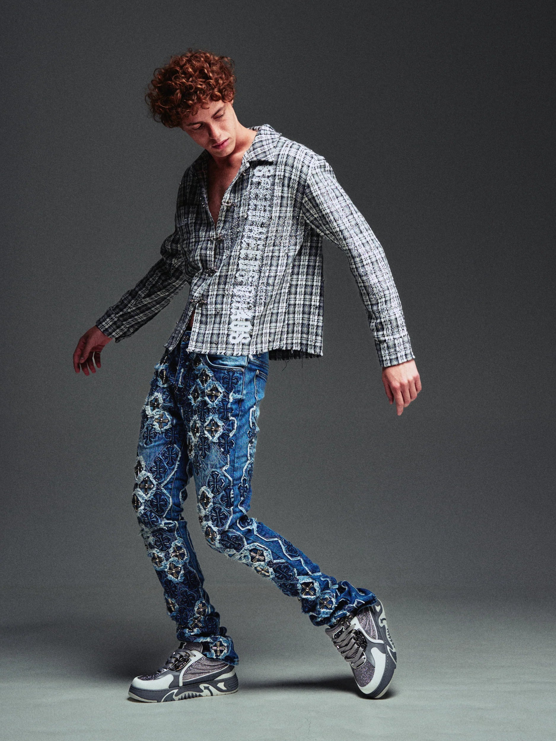 Guapi Plaid Shirt 'Ash Grey'
