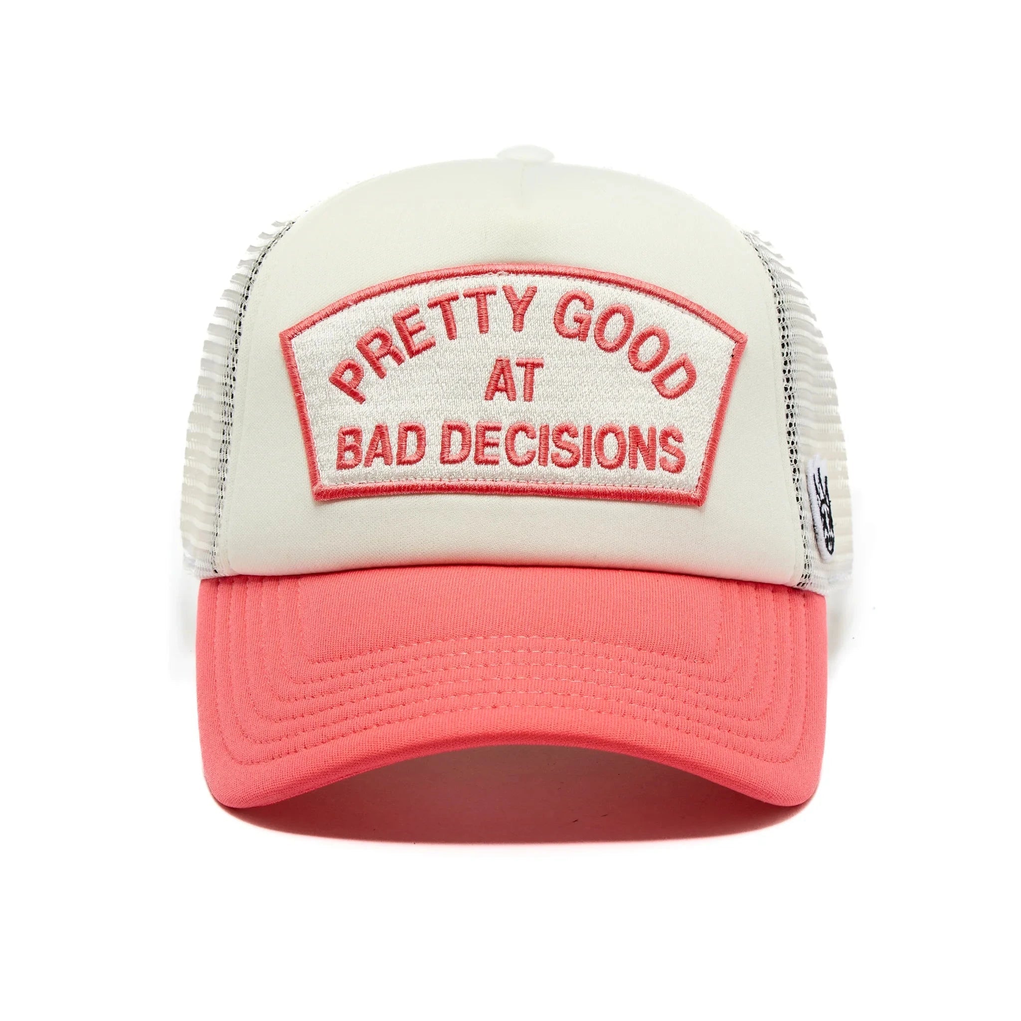 Cult "Good At Bad Decisions" Trucker Hat 'Winter White/ Pink'