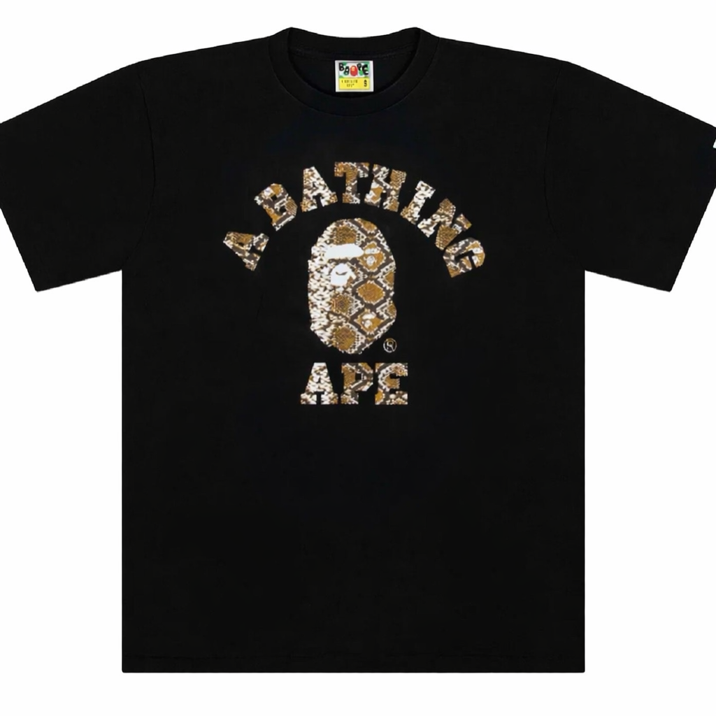 Bape Snake Print T-Shirts 'Black'