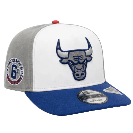 New Era Chicago Bulls A-Frame Snapback Hat 'White/Blue'