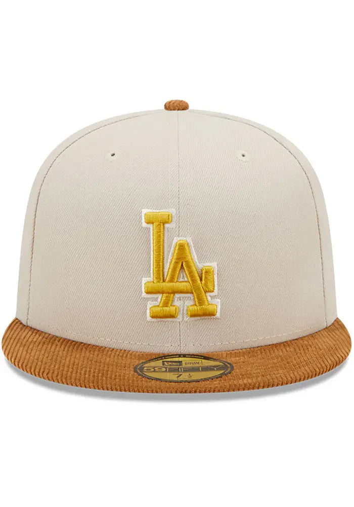 New Era Los Angeles Dodgers Corduroy Brim Fitted Hat 'Beige'