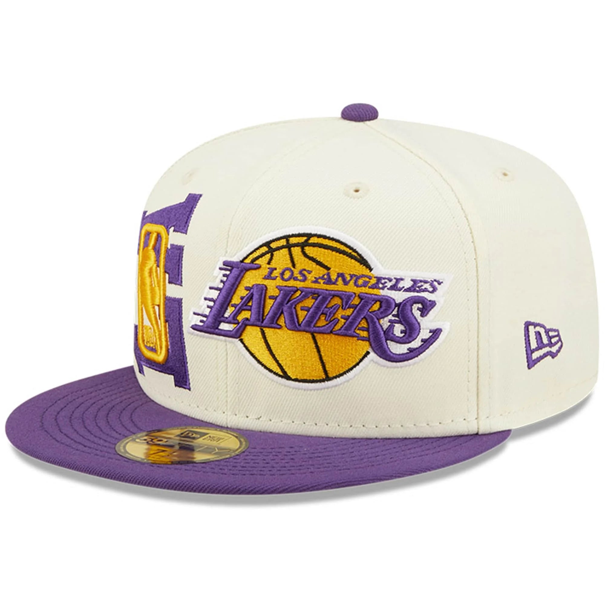 New Era Los Angeles Lakers 2022 NBA Draft Fitted Hat 'Cream/Purple'