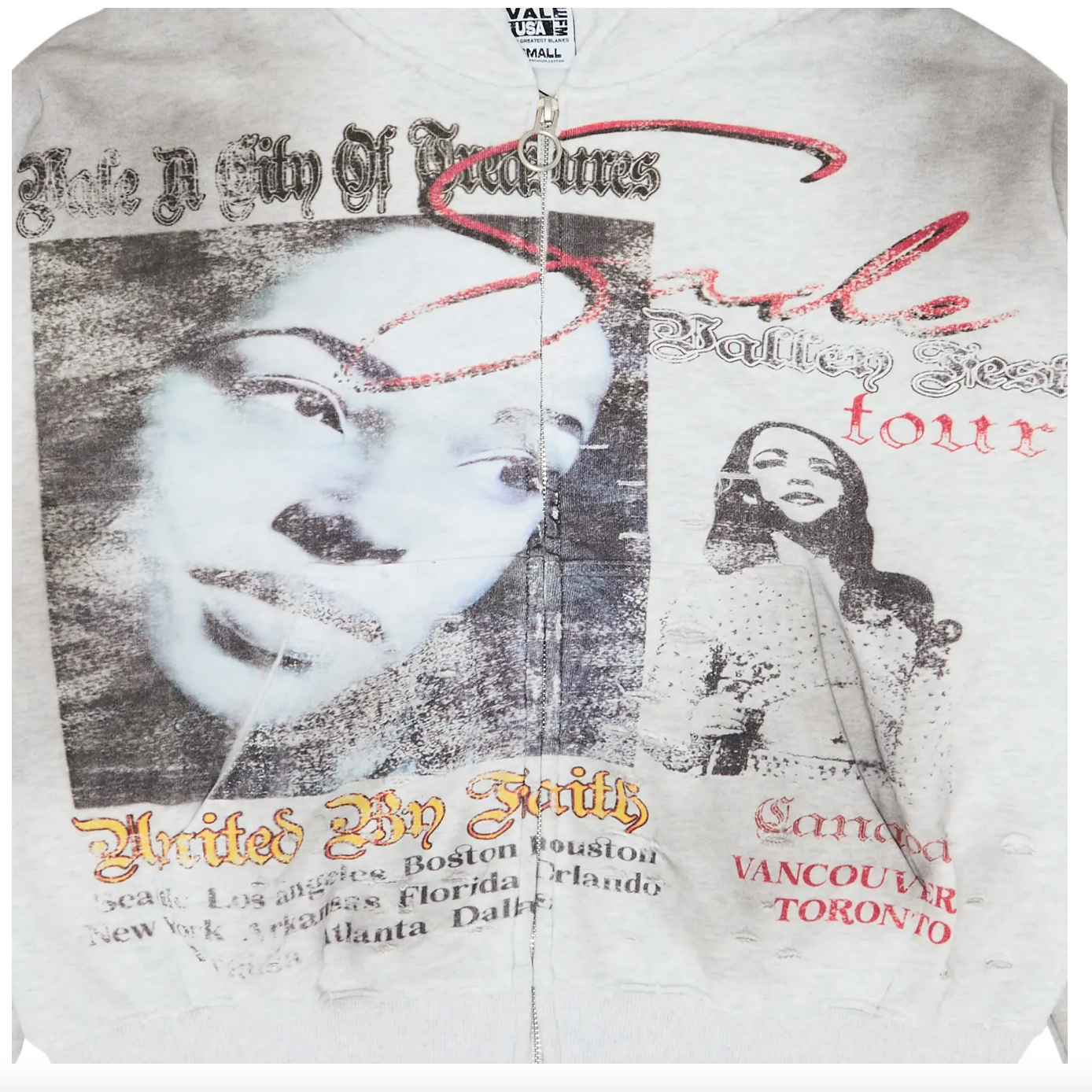 Vale Forever Valley Fest Zip Up Hoodies 'Grey'