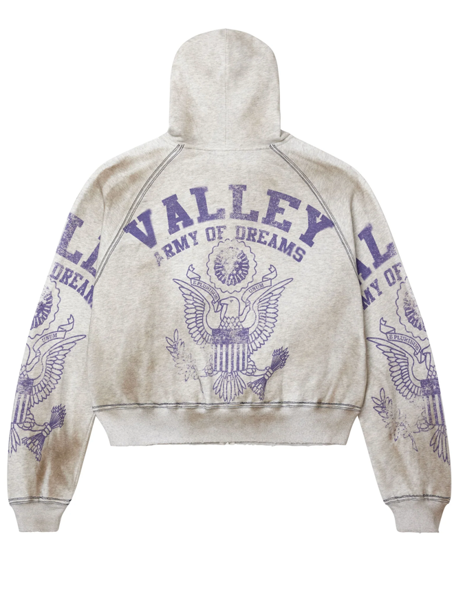 Vale Forever Army Zip Up Hoodies ''Grey/Purple"