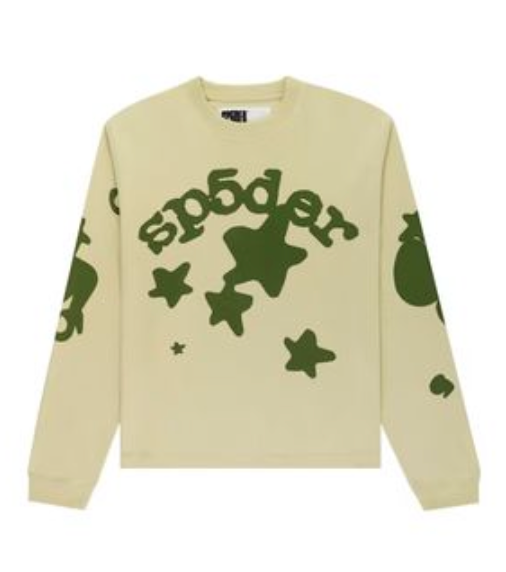 Sp5der Beluga Long Sleeve T-Shirts "Olive/Tan"