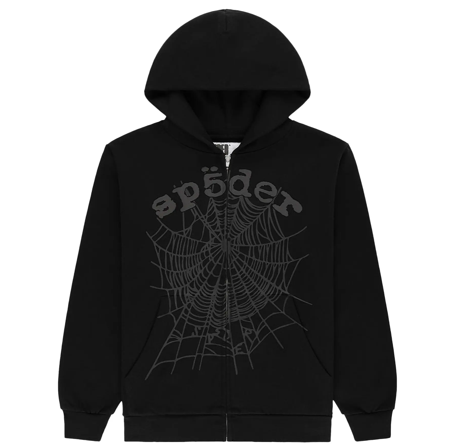 Sp5der OG Web V2 Phantom Zip Up Hoodies 'Black'