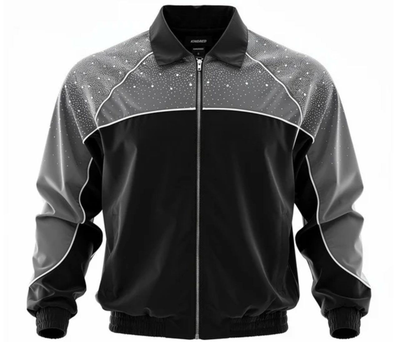 Mens Kindred Nylon Rhinestone Jackets 'Black Grey'