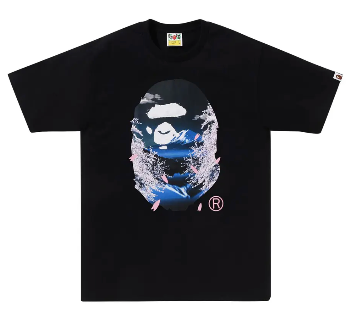 Bape Sakura Photo Ape Head T-Shirts 'Black'