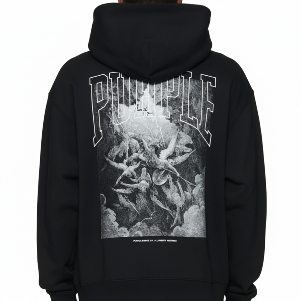 Purple Brand Fallen Hoodies "Black/Grey"