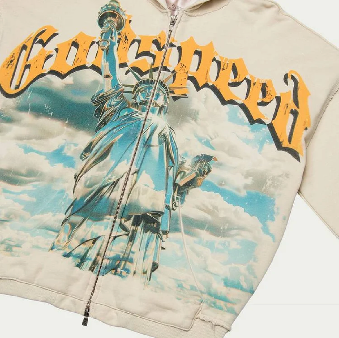 GodSpeed Chrome Liberty Zip Hoodies V2 (Bone)