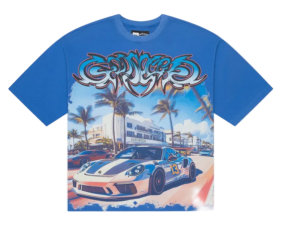 Godspeed Car Meet Miami T-Shirts 'Blue Wash'