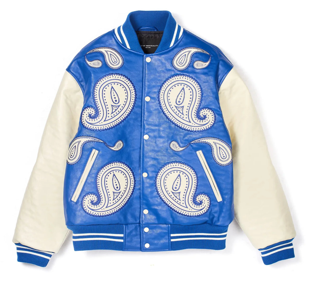 Cult Of Individuality Paisley Varsity Jackets 'Blue'