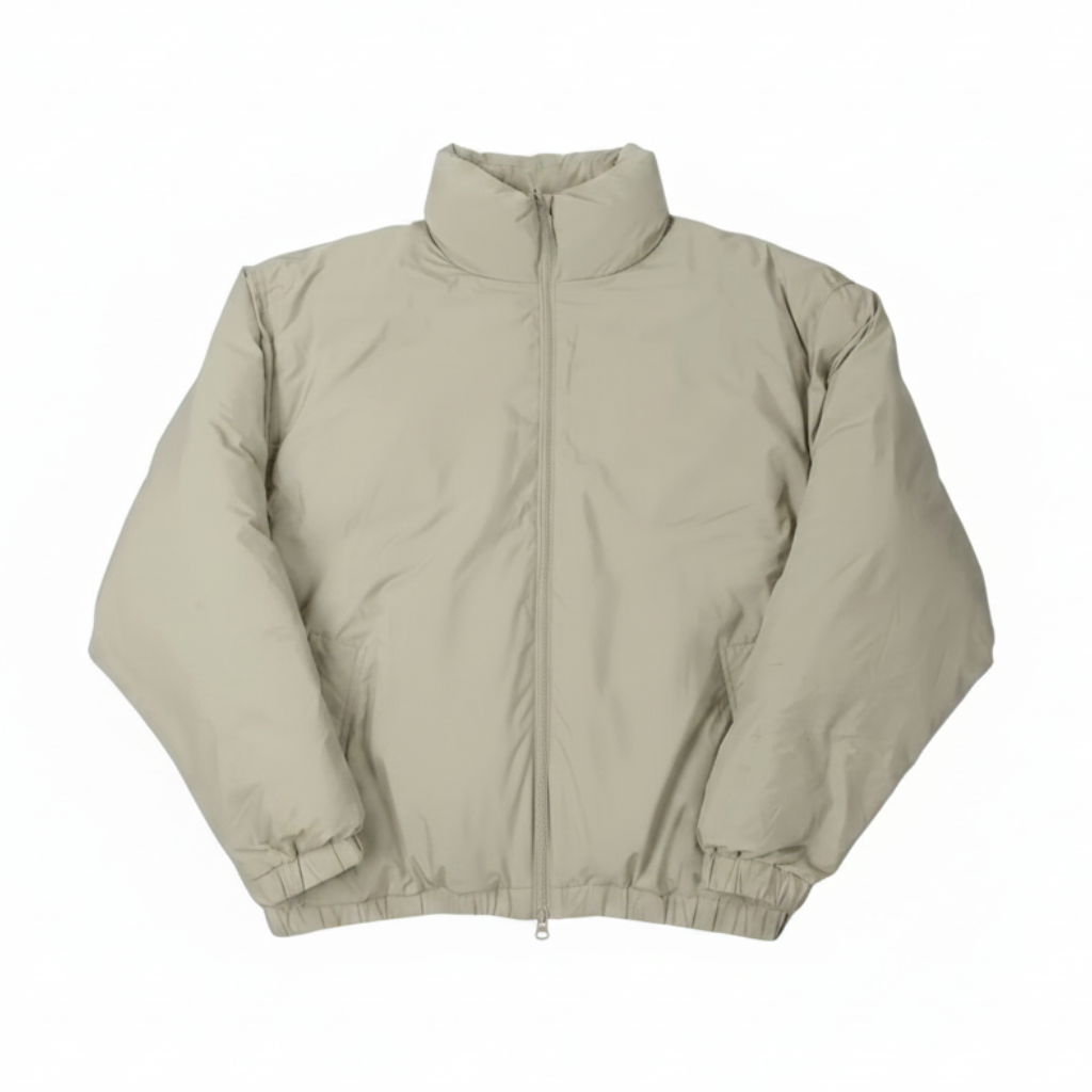 Essentials Fear of God Zip Up Puffer Jackets 'Khaki'
