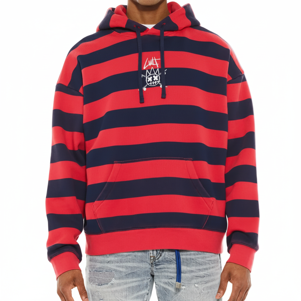 Cult Of Individuality Stripe Hoodies "Red/Navy"