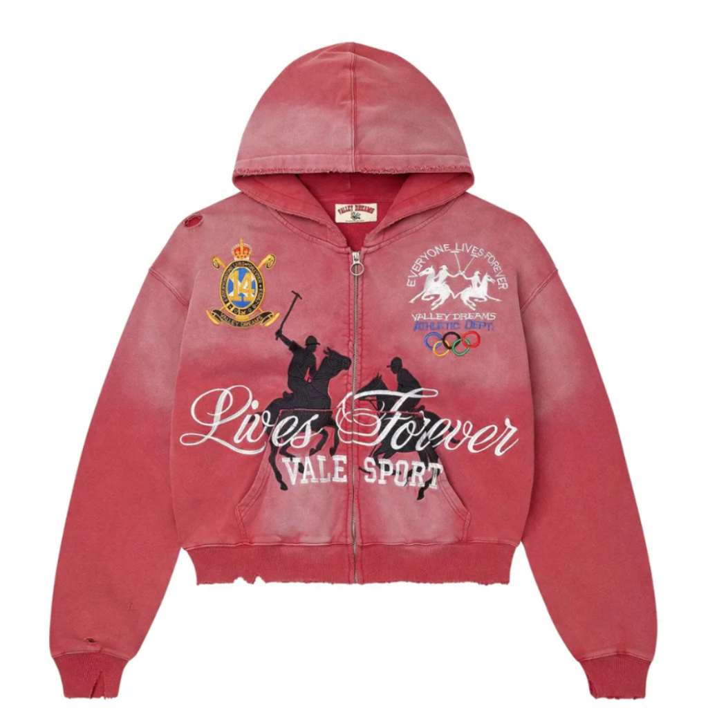 Vale Forever Rockefeller Zip-Up Hoodie 'Red'
