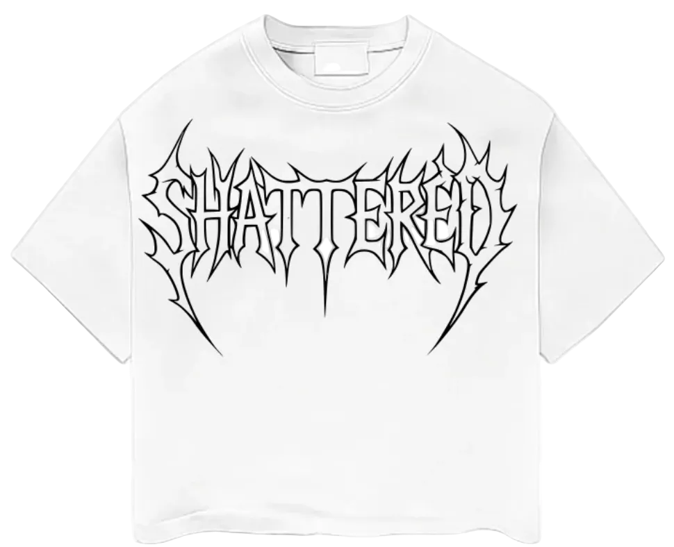 Shattered Hearts Logo Halo Skull Tee 'White'