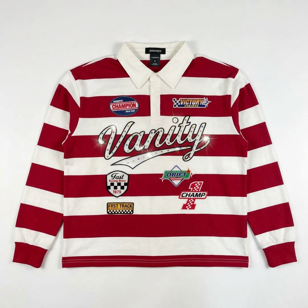 Kindred Vanity Stripe Patch Polo 'Red'