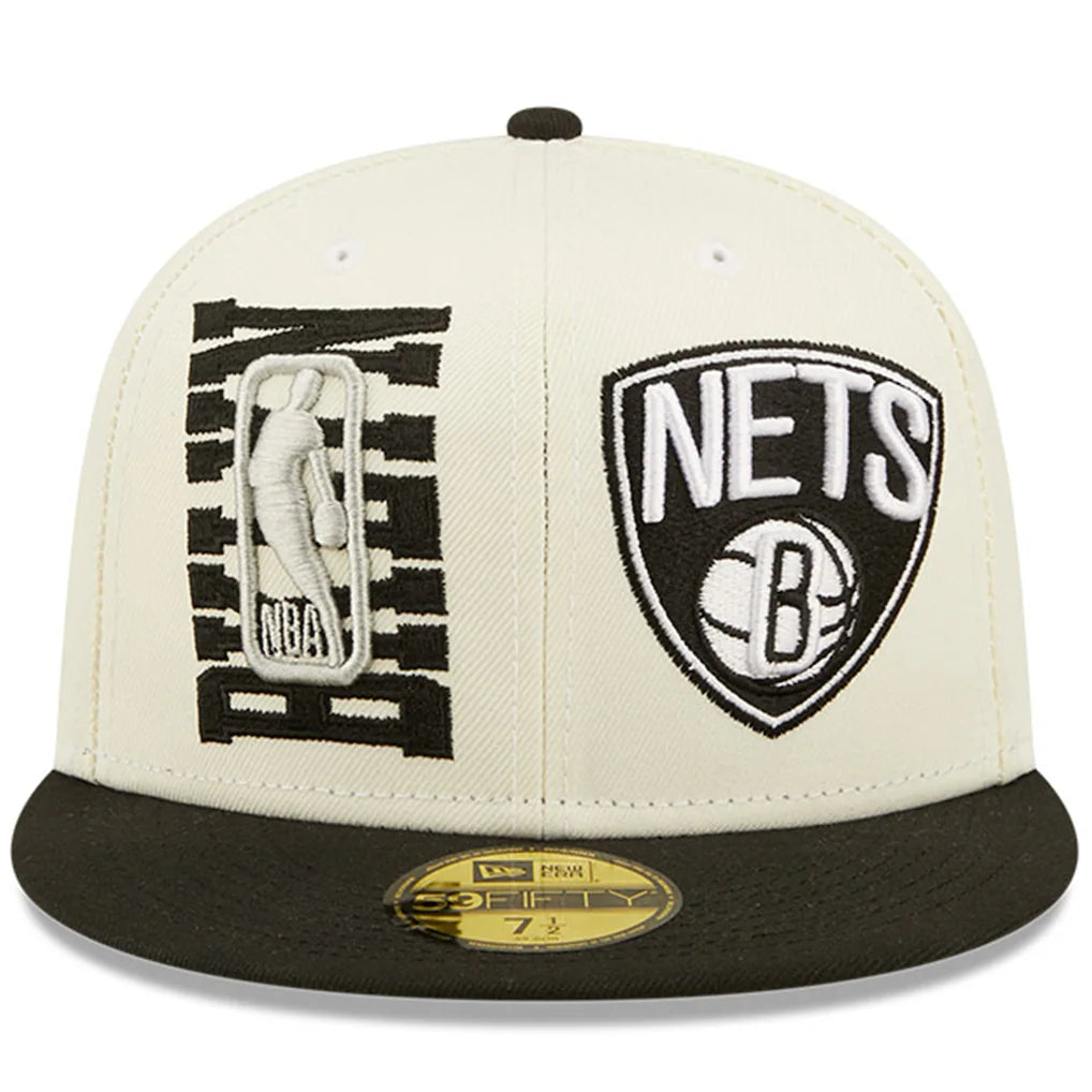 New Era Brooklyn Nets 2022 NBA Draft Fitted Hat 'Cream/Black'