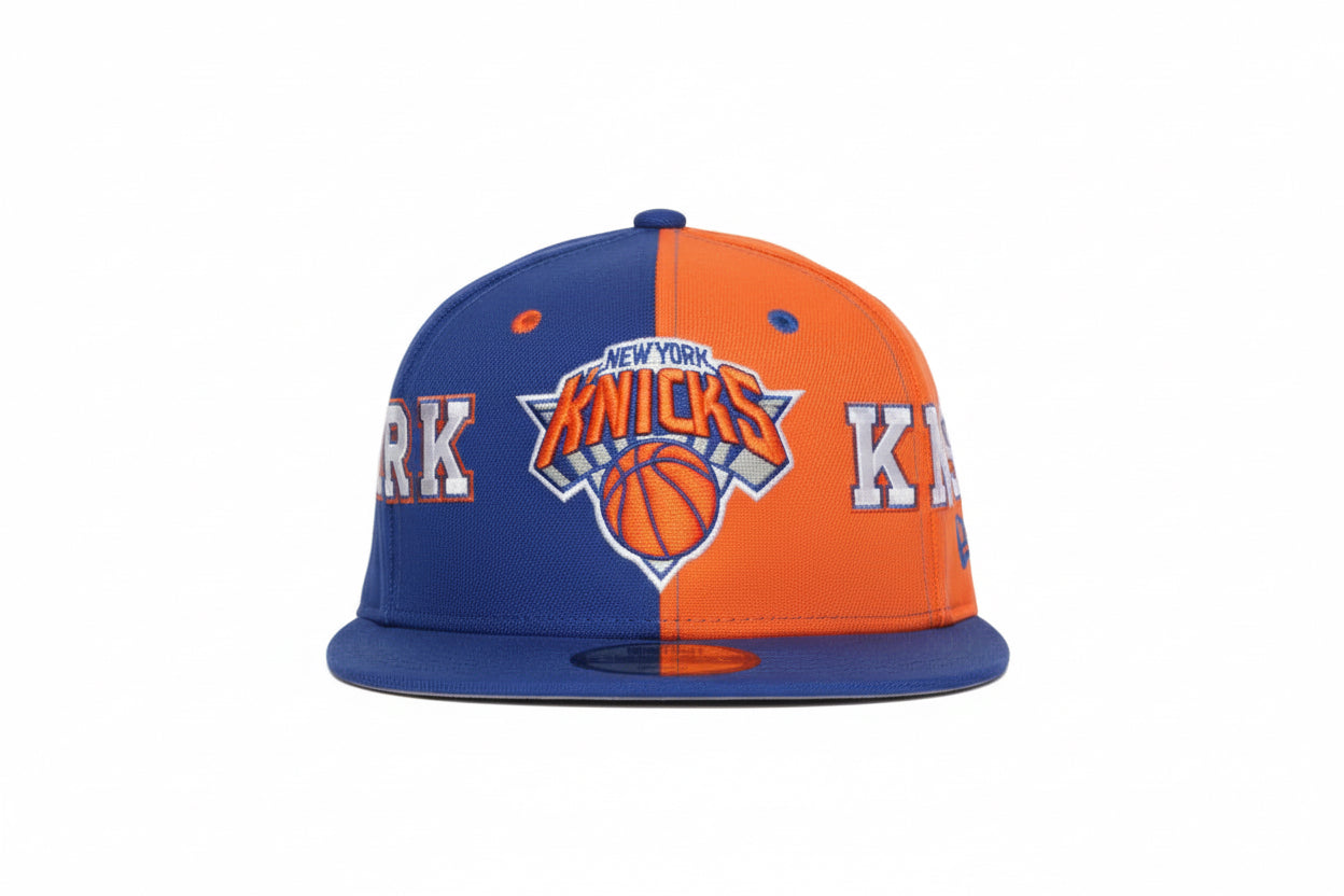New Era New York Knicks Split Snapback Hat 'Blue/Orange'