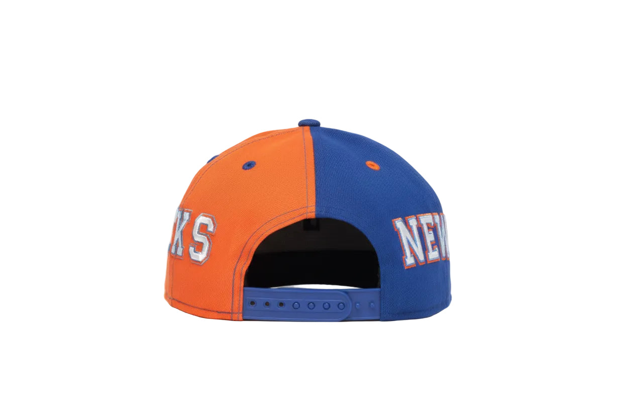 New Era New York Knicks Split Snapback Hat 'Blue/Orange'