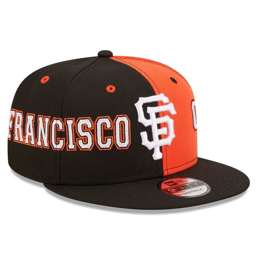 New Era San Francisco Giants Black/Orange Team Split Snapback Hat