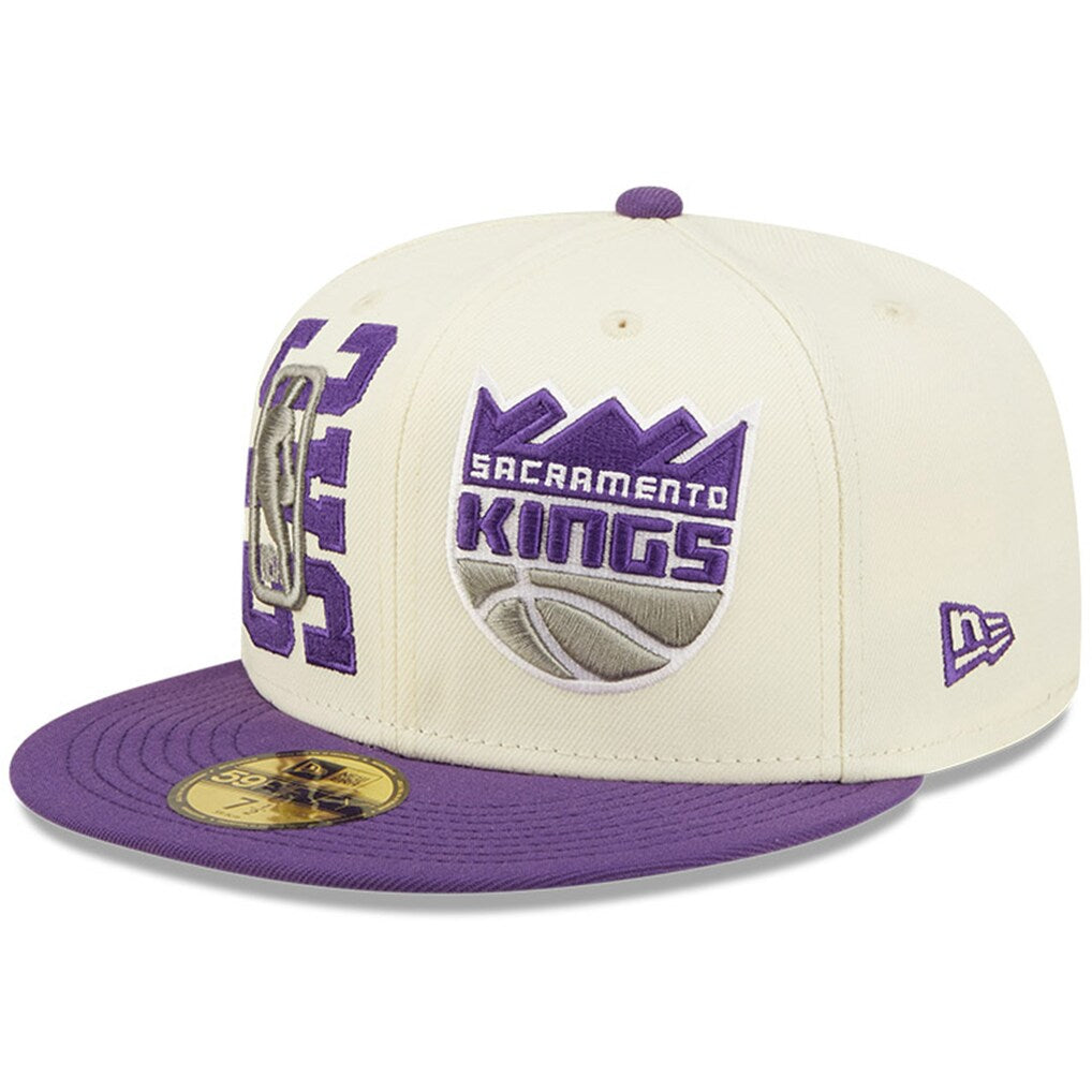 New Era Sacramento Kings 2022 NBA Draft Fitted Hat 'Cream/Purple'