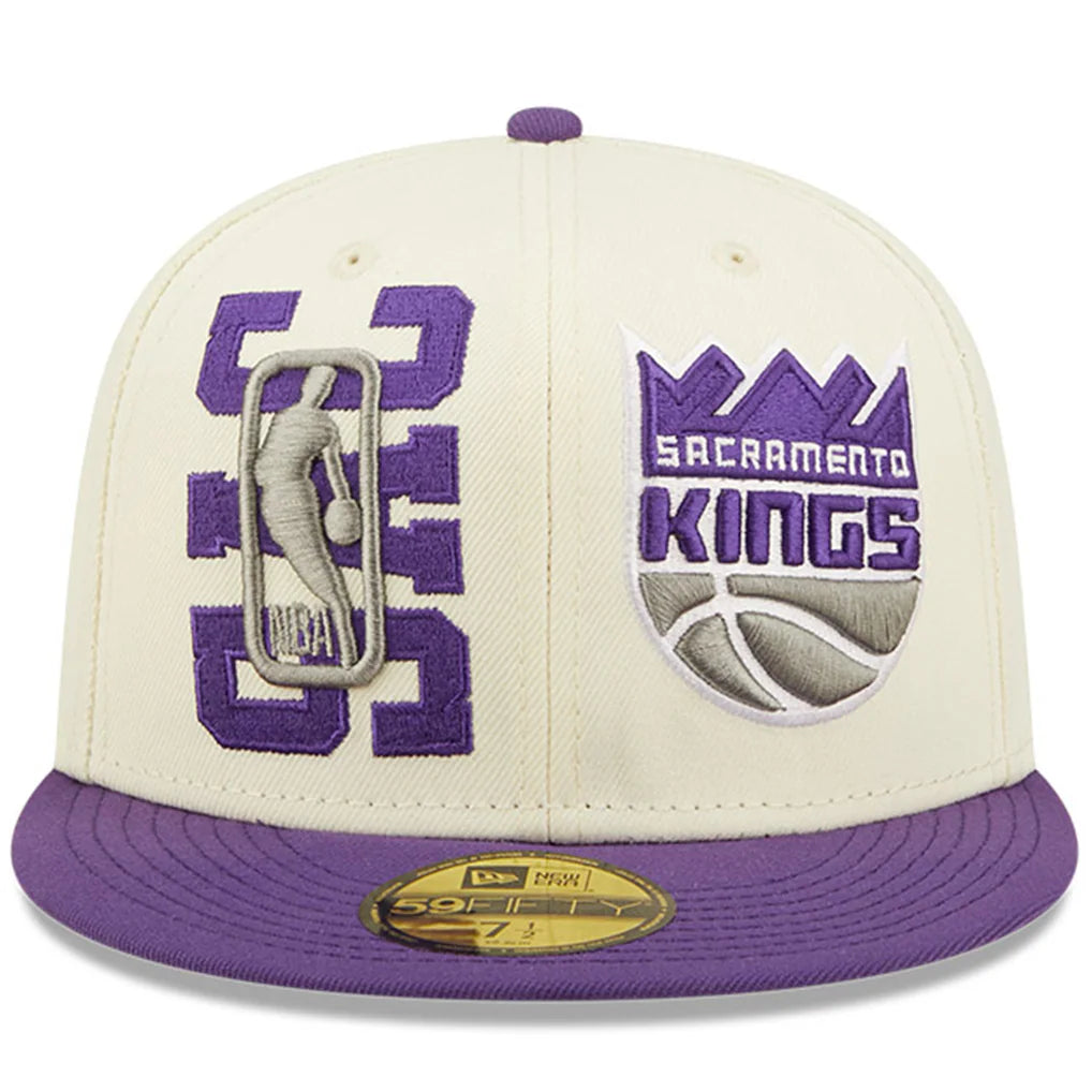 New Era Sacramento Kings 2022 NBA Draft Fitted Hat 'Cream/Purple'