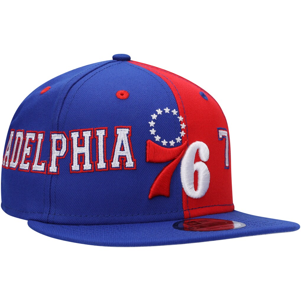 Philadelphia 76ers New Era Royal/Red Team Split 9FIFTY Snapback Hat