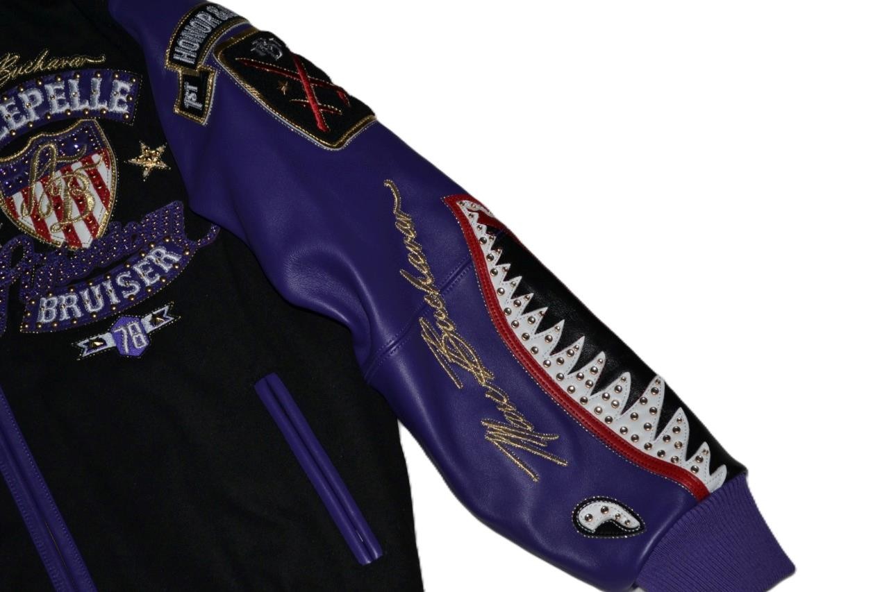 Pelle Pelle Bruiser Varsity Jackets "Black/Purple"